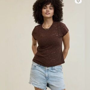 Aerie NWT Brown Lace Women Top